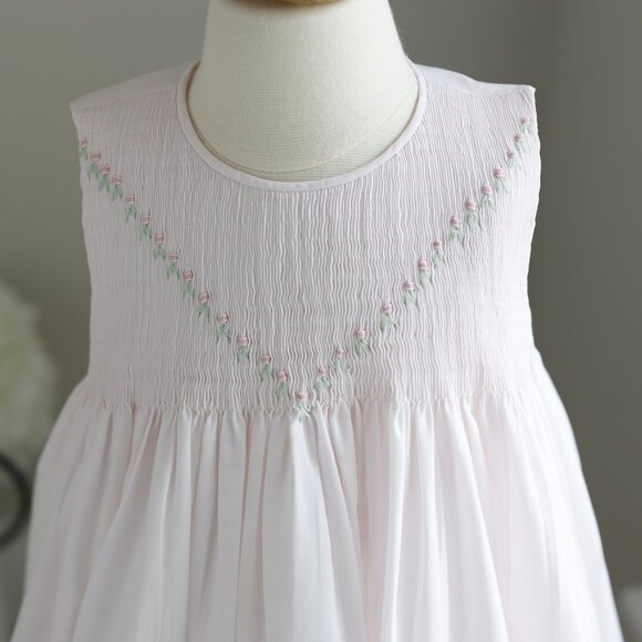 Pink Smocked Dress Feltman Brothers Embroidery Spring Summer RARE DESIGN - Picture 3 of 4